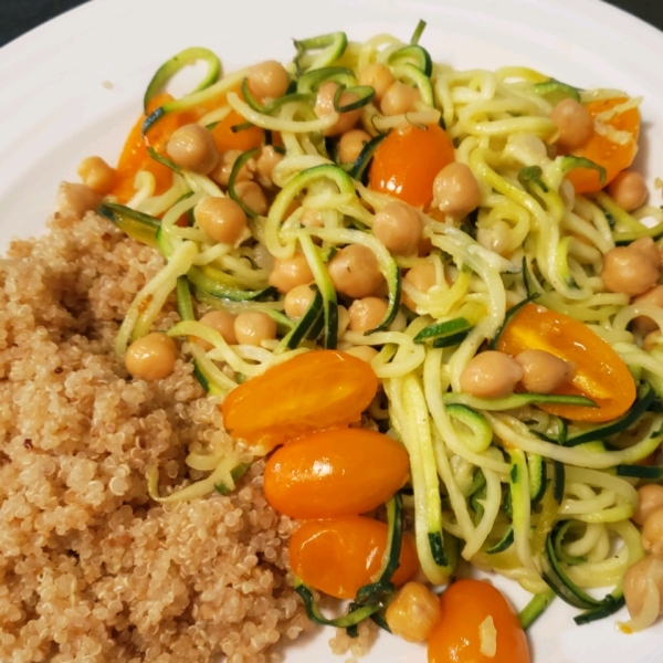 Zucchini Noodle and Cannellini Bean Quinoa Bowl