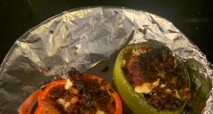 Feta and Turkey Stuffed Green Peppers