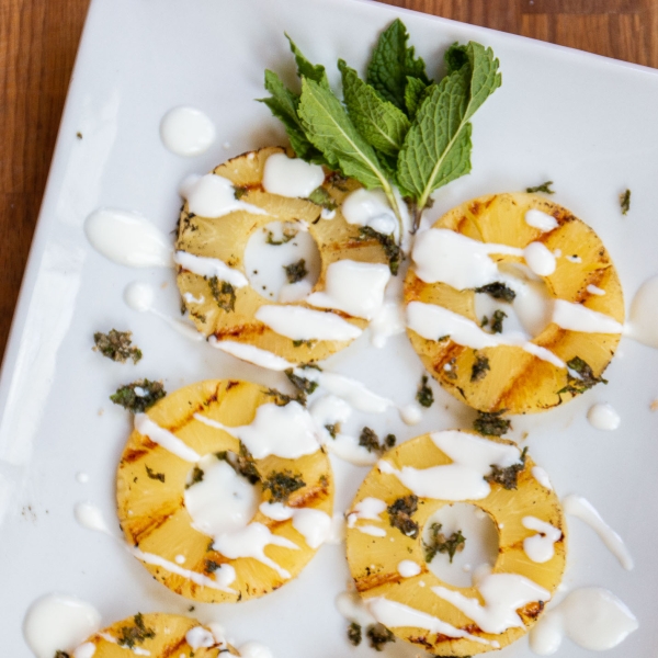 Grilled Pineapple Dessert with Greek Yogurt