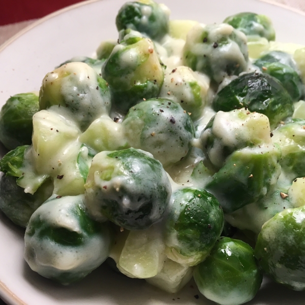 Creamy Cucumber Brussels Sprouts