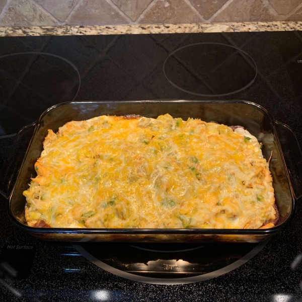 Green Chile Chicken Enchilada Casserole