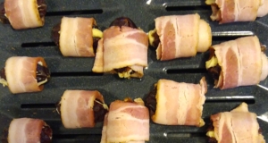 Bacon Wrapped Dates Stuffed with Blue Cheese