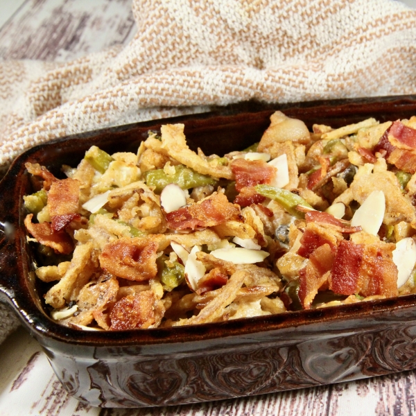 Bacon and Almond Green Bean Casserole