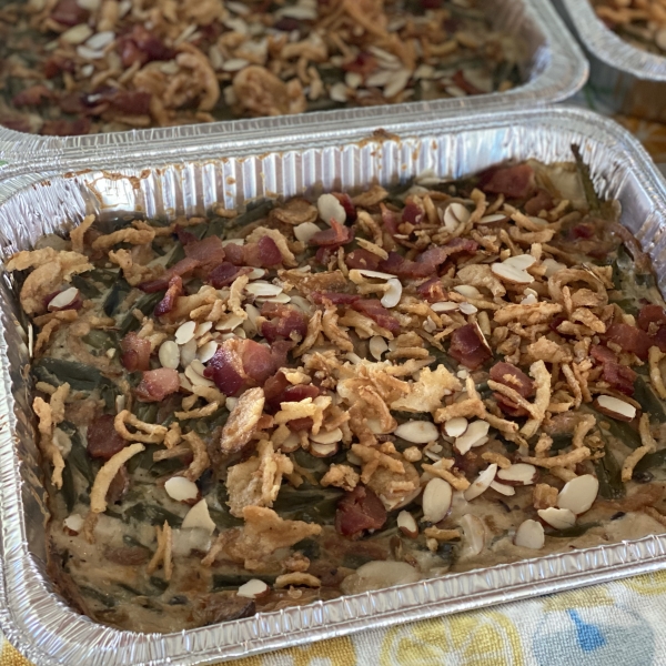 Bacon and Almond Green Bean Casserole