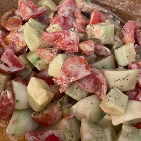 Creamy Cucumber Tomato Salad