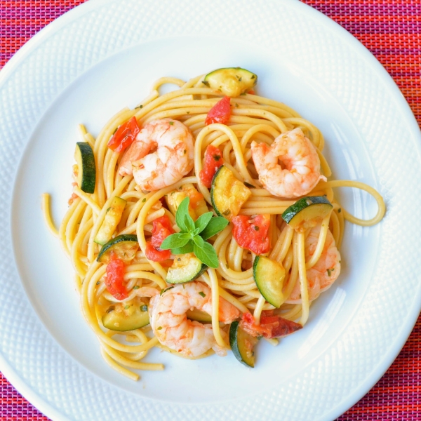 Bucatini Pasta with Shrimp and Anchovies