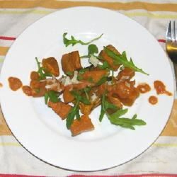 Roasted Sweet Potato and Rocket Salad