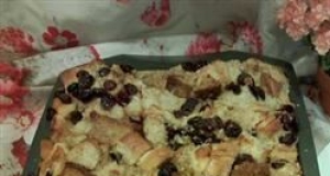 Spiced Cranberry Bread Pudding