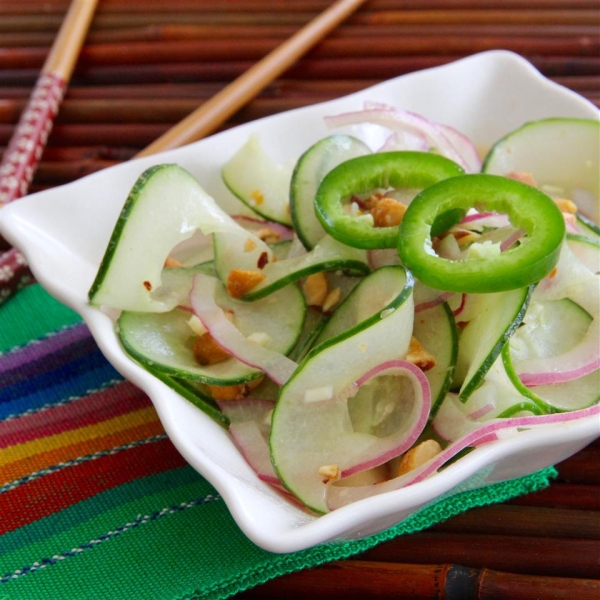 Asian-Inspired Cucumbers with a Kick