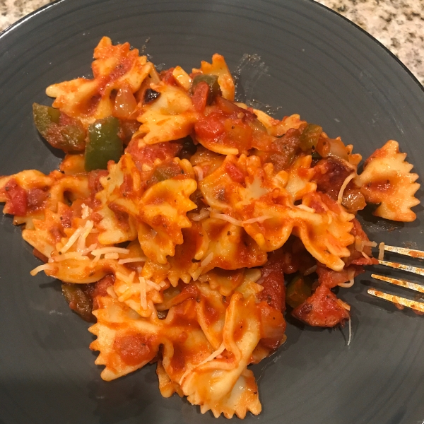 Sausage Stir Fry with Bow Tie Pasta