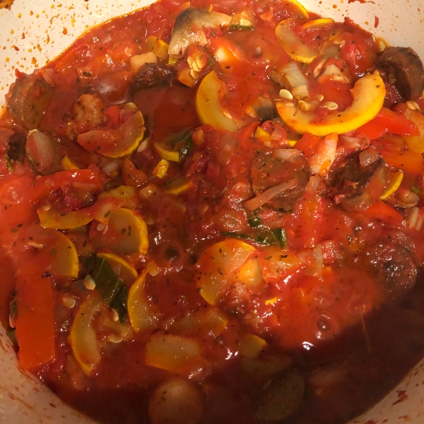 Sausage Stir Fry with Bow Tie Pasta