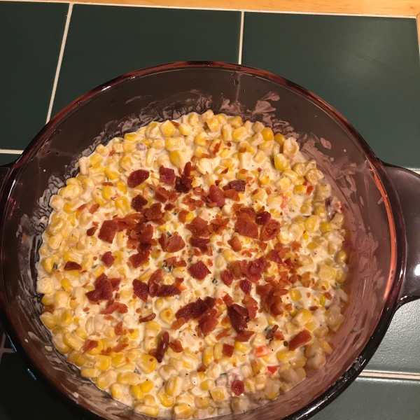 Slow Cooker Creamed Corn with Onion and Chives