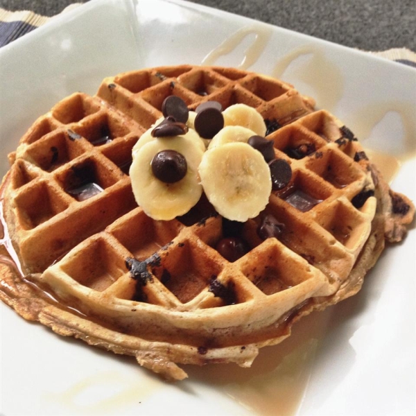 Banana-Nut-Chocolate-Chip Waffles