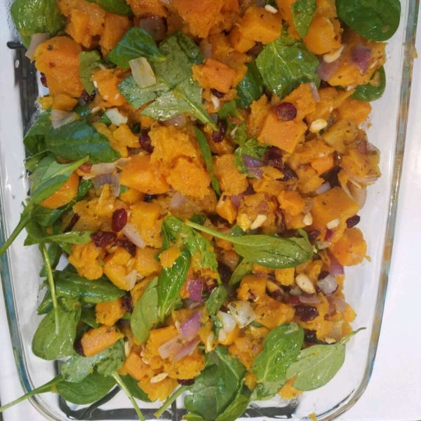 Roasted Butternut Squash with Onions, Spinach, and Craisins®