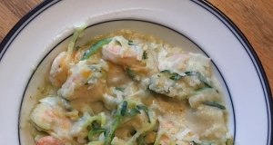 Zucchini Fettuccine with Cauliflower Alfredo and Peas