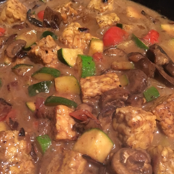 Vegan Coconut Tempeh with Mushrooms