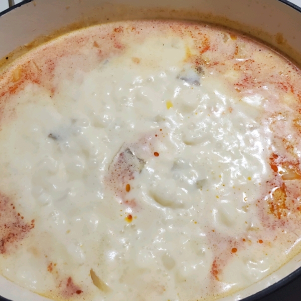 Potato Soup with Fish and Cheese