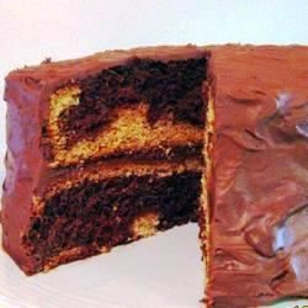 Chocolate Peanut Butter Marble Cake