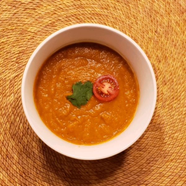 Sweet Potato, Carrot, Apple, and Red Lentil Soup