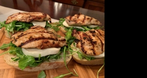 Open-Faced Grilled Tuscan Chicken Sandwiches with Fresh Mozzarella