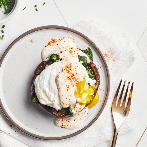 Portobello Spinach Eggs Benedict