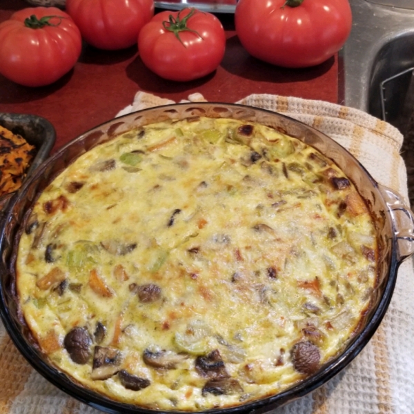 Quiche with Leeks, Mushrooms and Sweet Potatoes