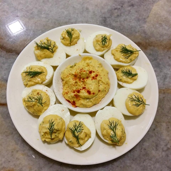 Shrimp and Dill Deviled Eggs