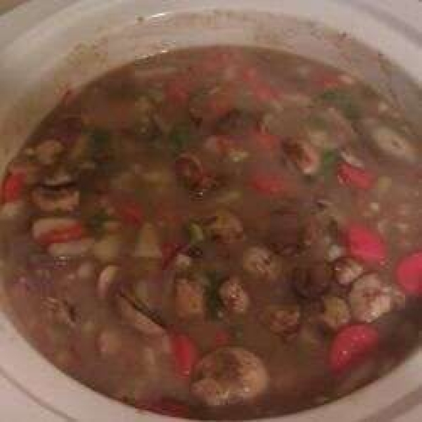 Slow Cooker Beef, Barley, and Mushroom Stew