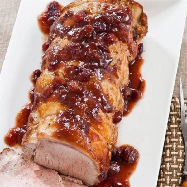 Roast Pork with Cranberry Glaze