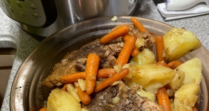 Pressure Cooker Bone-In Pork Chops, Baked Potatoes, and Carrots
