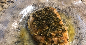 Grilled Halibut with Cilantro Garlic Butter