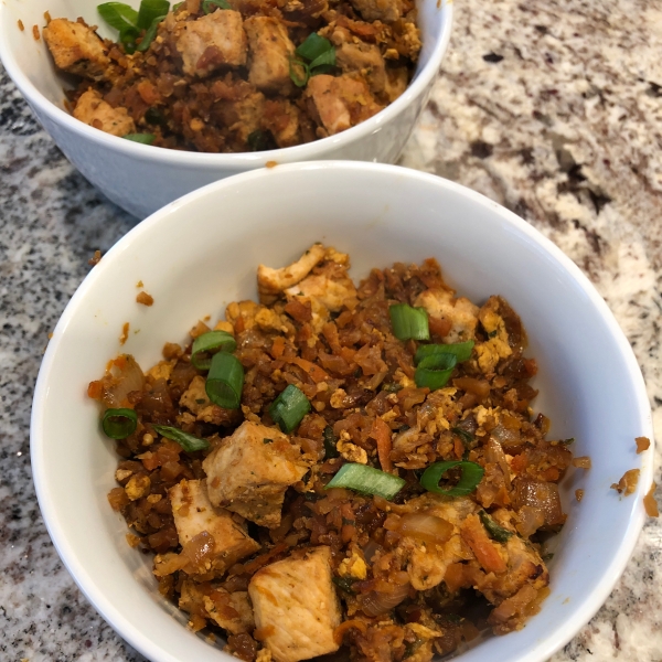 Spicy Cauliflower Fried 'Rice' with Pork