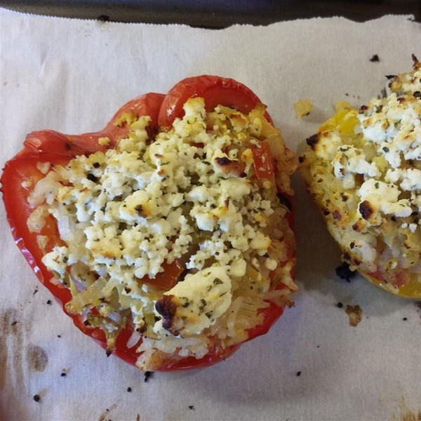 Nick's Feta and Artichoke Stuffed Peppers