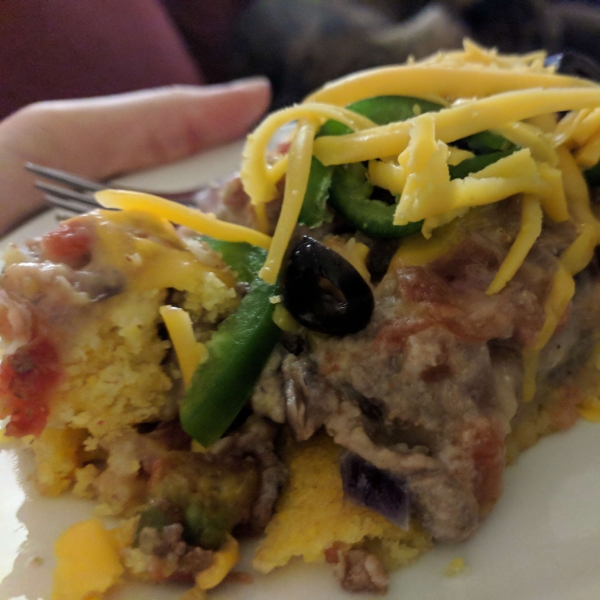 Mexican Corn Bread Casserole with Turkey