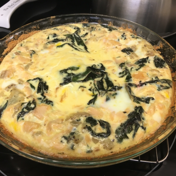 Salmon and Swiss Chard Quiche