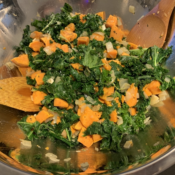 Roasted Yam and Kale Salad