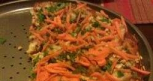 Thai Chicken Pizza with Carrots and Cilantro