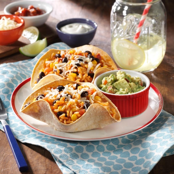 Black Bean and Rice Open-Faced Tacos