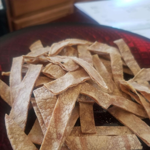 Baked Corn Tortilla Strips for Mexican Soups