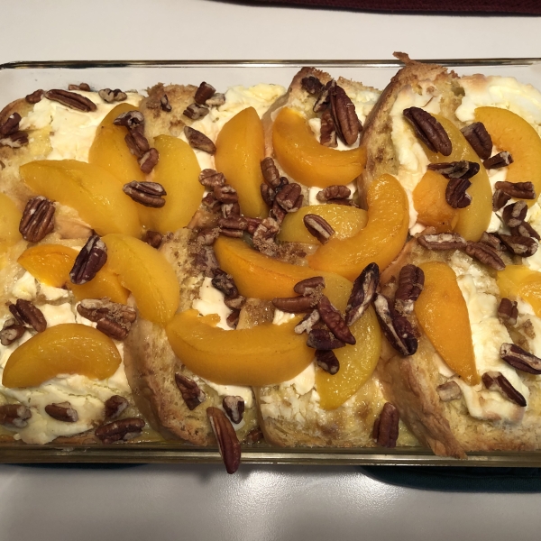 Peaches and Cream French Toast Bake