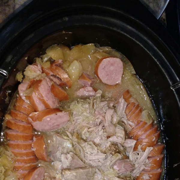 Pork Roast with Apples, Beer, and Sauerkraut