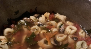 Dandelion Greens and Tortellini Soup