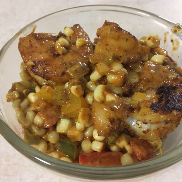 Shrimp and Sweet Corn Maque Choux