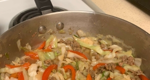 Black Pepper Beef and Cabbage Stir Fry