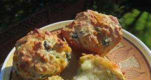 Cheesy Asparagus Caper Muffins