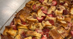 Strawberries and Cream Bread Pudding