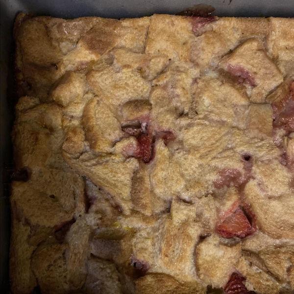 Strawberries and Cream Bread Pudding