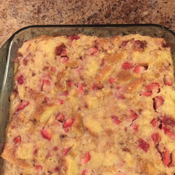 Strawberries and Cream Bread Pudding