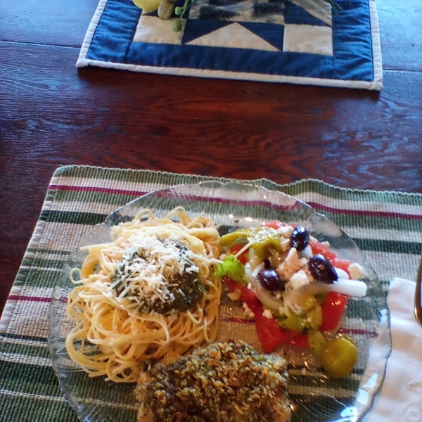 Crunchy Baked Pesto Chicken Thighs