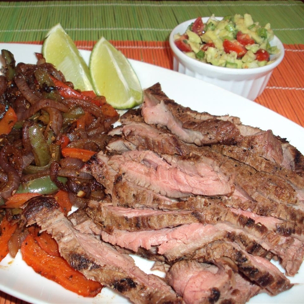 Bison Fajitas with Guacamole Salad